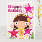 Cartes de vœux géantes pour filles cool (Fleur jaune)