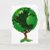 Cartes de voeux Green Tree Globe (Devant)