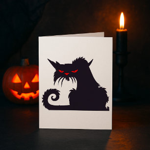Cartes de voeux Grumpy Black Cat