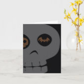 Cartes de voeux Halloween crâne et chaume (Fleur jaune)