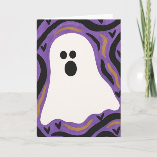 Cartes de vœux Halloween fantôme vierges (Devant)