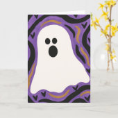 Cartes de vœux Halloween fantôme vierges (Fleur jaune)
