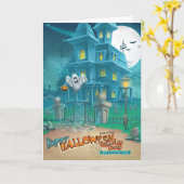 Cartes de voeux Halloween Haunted House (Fleur jaune)