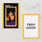 Cartes de vœux Halloween pour enfants avec monstre (Devant / Derrière)