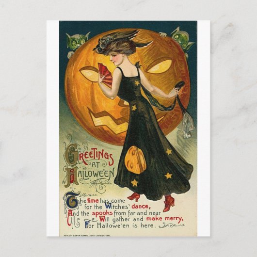 Cartes de voeux Halloween vintage Affiches classiq (Devant)