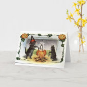 Cartes de voeux Halloween vintage Affiches classiq (Fleur jaune)