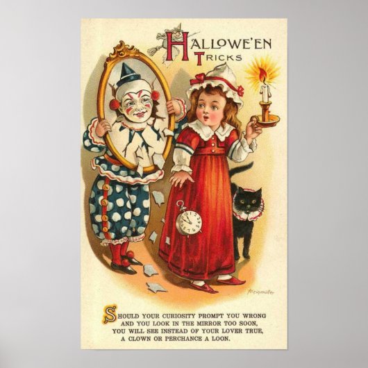 Cartes de voeux Halloween vintage Affiches classiq (Devant)