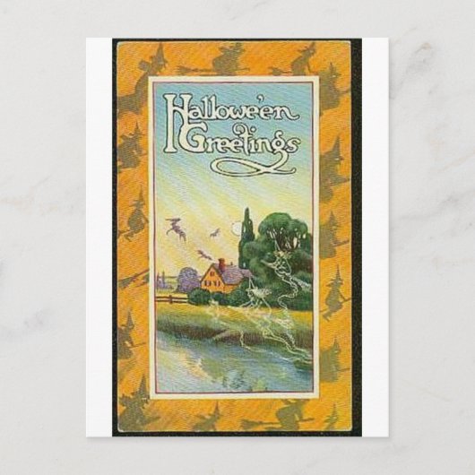 Cartes de voeux Halloween vintage Affiches classiq (Devant)