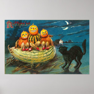 Cartes de voeux Halloween vintage Affiches classiq
