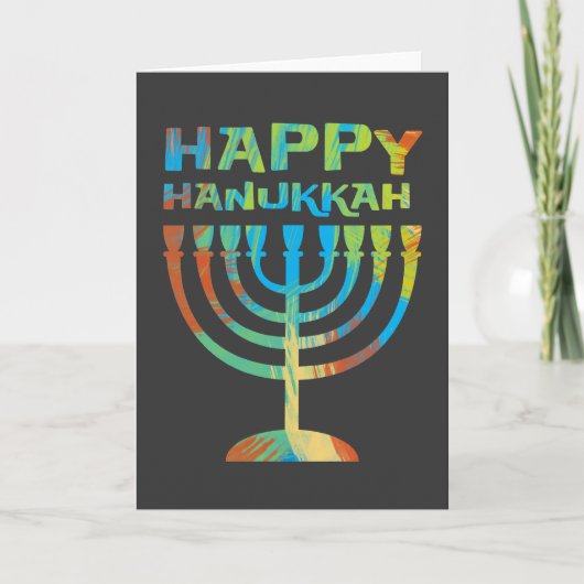 Cartes de voeux Hanoukka Menorah (Devant)