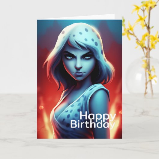 Cartes de vœux Happy Birthday (Fleur jaune)