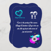 Cartes de voeux Heureuses Saintes-Valentin (Devant / Derrière)