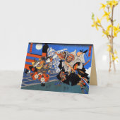 Cartes de voeux japonaises samouraïs vintages (Fleur jaune)