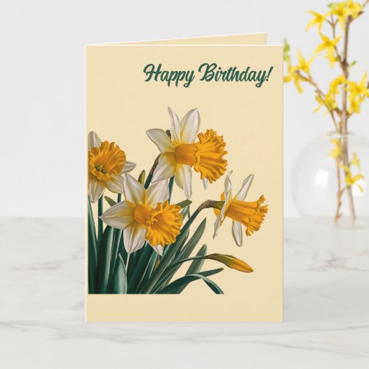Cartes de vœux jonquilles modifiables (Fleur jaune)