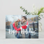 Cartes de vœux Joyeuses Fêtes aux rubans rouges (Debout devant)