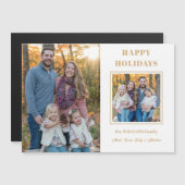 Cartes de vœux Joyeuses Fêtes Or Moderne à Deux Ph (Devant / Derrière)