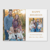 Cartes de vœux Joyeuses Fêtes Or Moderne à Deux Ph (Devant)