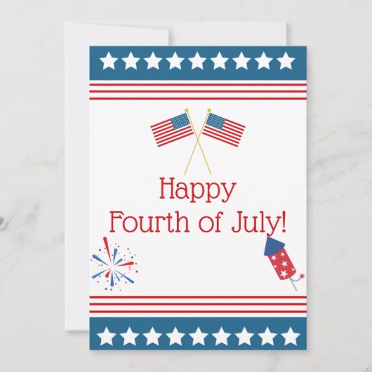 Cartes de vœux joyeuses pour le 4 juillet (Devant)