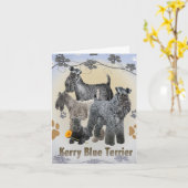 Cartes de voeux Kerry Blue Terrier (Fleur jaune)
