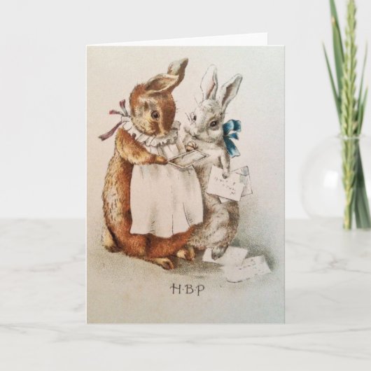 Cartes de vœux lapin de Beatrix Potter (Devant)