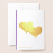 Cartes de voeux Mariage violet Sunset Hearts (Derrière avec enveloppe)