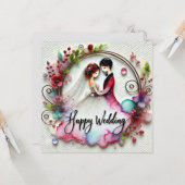 Cartes de voeux Mariages joyeuses (Devant/Arrière en situation)