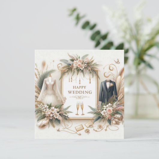 Cartes de voeux Mariages joyeuses (Debout devant)