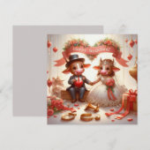 Cartes de voeux Mariages joyeuses (Devant / Derrière)