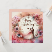 Cartes de voeux Mariages joyeuses (Devant/Arrière en situation)