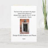 Cartes de voeux masoniques pliées Anniversaire 5" (Dos)