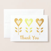 Cartes de voeux Merci Fleur Coeur (Devant avec enveloppe)