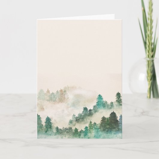 Cartes de voeux Misty Forest Watercolor (Devant)