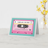 Cartes de vœux mixtes en cassette rose Old Skool (Fleur jaune)