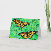 Cartes de voeux Monarques/Feuilles Abstraits (Devant)