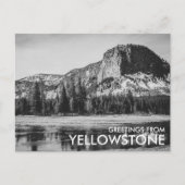 Cartes de vœux noir et blanc de Yellowstone (Devant)