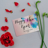 Cartes de vœux Nouvel An pailleté papillon