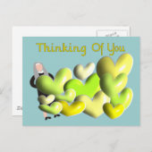 Cartes de voeux Nun "Penser à vous" Coeurs d'art (Devant / Derrière)