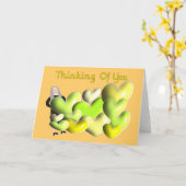 Cartes de voeux Nun "Penser à vous" Coeurs d'art (Fleur jaune)