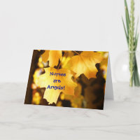 Cartes de vœux Nurses are Angels! feuilles d'autom