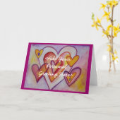 Cartes de vœux personnalisées avec cœurs d'amour e (Fleur jaune)