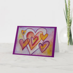 Cartes de voeux personnalisées Coeurs d'amour