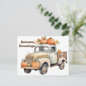 Cartes de vœux personnalisées d'automne, camionnet (Debout devant)