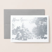 Cartes de vœux personnalisées d'hiver de Vancouver (Devant avec enveloppe)