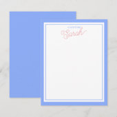 Cartes de vœux Pervenche et Rose pâle (Devant / Derrière)