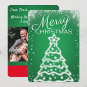 Cartes de voeux photo de l'arbre de Noël blanc (Devant / Derrière)