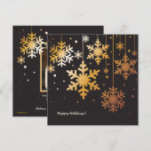 Cartes de vœux photo de vacances Flocons de neige (Devant / Derrière)