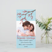 Cartes de vœux photo Fêtes d'hiver Baies et flocon (Debout devant)