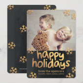 Cartes de vœux photo Flocons de neige (Devant / Derrière)