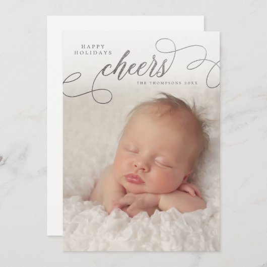 Cartes de voeux photo pour les applets en argent s (Devant / Derrière)