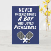 Cartes de voeux Pickleball pour garçons Joueurs en (Fleur jaune)